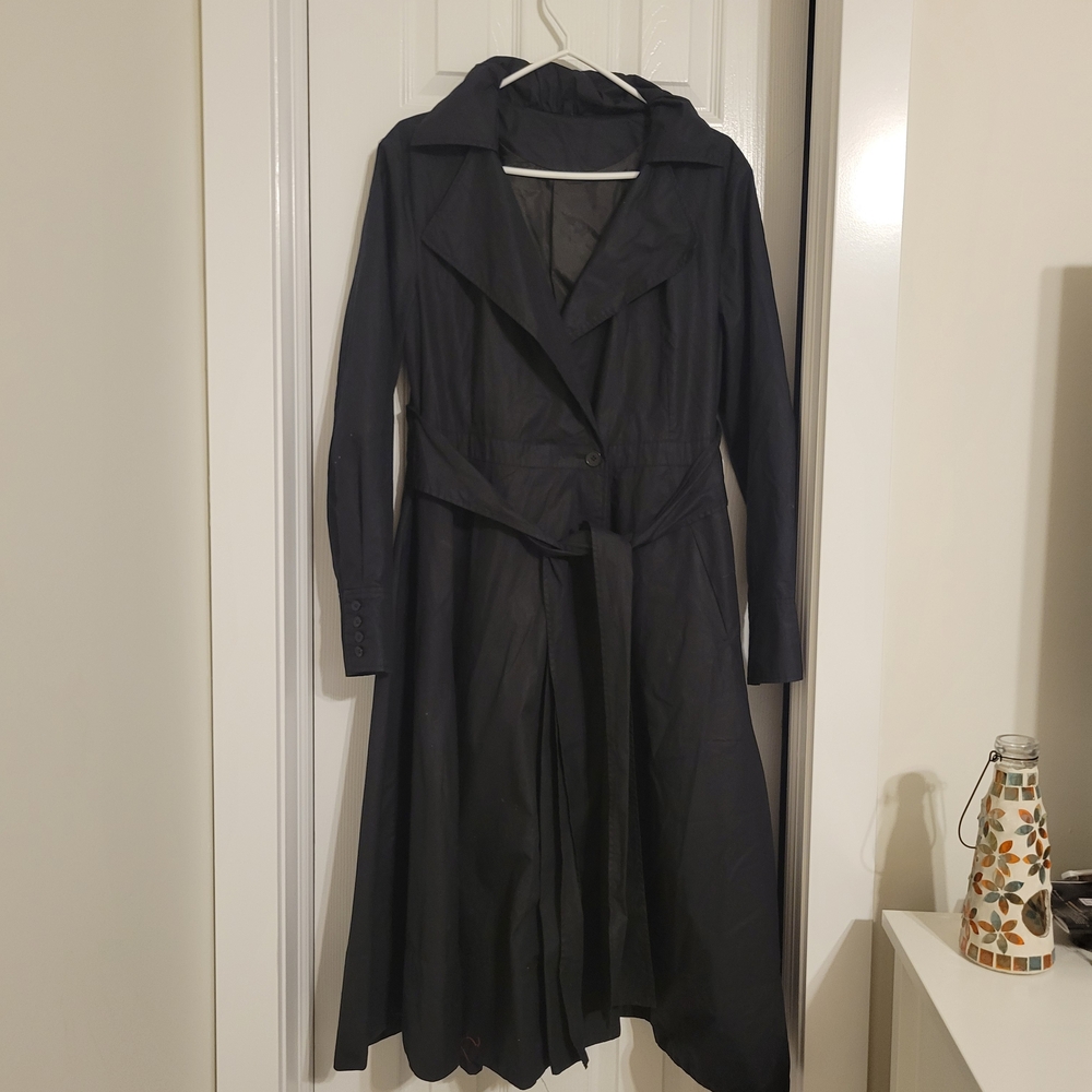 Le Chateau Sophisticated Black Women's Trench Coat Size M - Picture 2 of 4